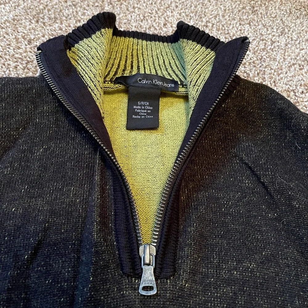 Calvin Klein Jeans Long Sleeve Sweater Black and Green